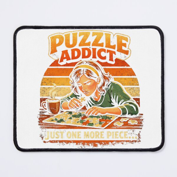 Item preview, Puzzle Addict Just One More Piece – Jigsaw Puzzle Lover Retro Vintage Puzzle Shirt designed and sold by MCdsgns.
