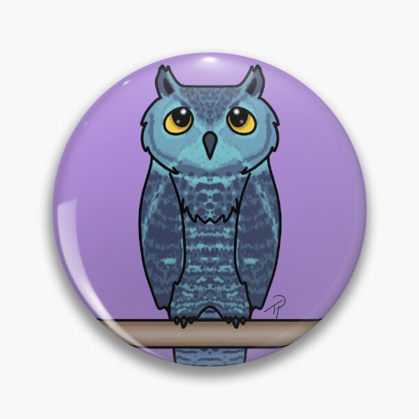 Item preview, Cute Blue Owl Perched Yellow Eyes designed and sold by lilpoltergeist.