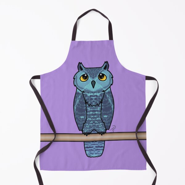 Item preview, Cute Blue Owl Perched Yellow Eyes designed and sold by lilpoltergeist.