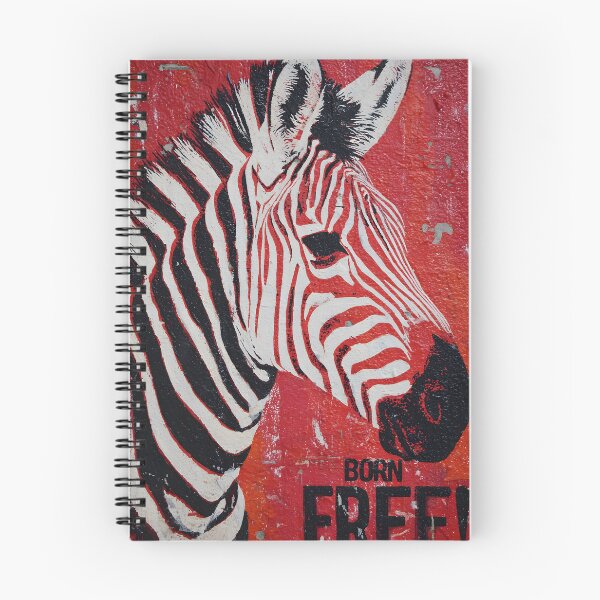 Item preview, Honor Wildlife Freedom with a Bold Zebra in Black and White Against a Vivid Red Born Free Background designed and sold by OlfactoART Studio.