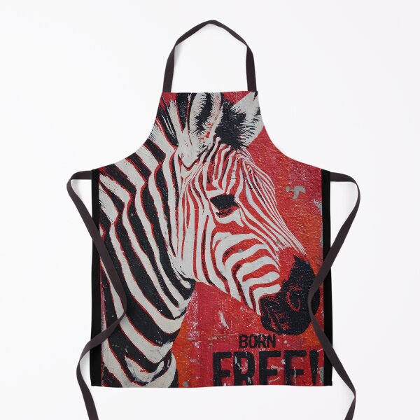 Item preview, Honor Wildlife Freedom with a Bold Zebra in Black and White Against a Vivid Red Born Free Background designed and sold by OlfactoART Studio.