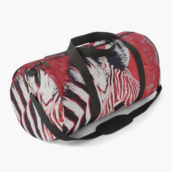 Item preview, Honor Wildlife Freedom with a Bold Zebra in Black and White Against a Vivid Red Born Free Background designed and sold by OlfactoART Studio.