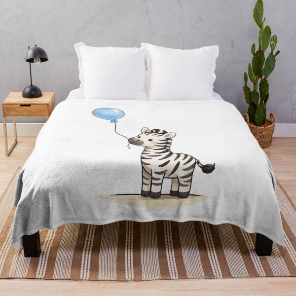 Item preview, Cute Baby Zebra Holding Blue Balloon designed and sold by KaatsStyle.