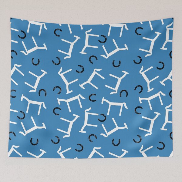 Item preview, Cute horse blue seamless pattern designed and sold by SeamlessDsign.