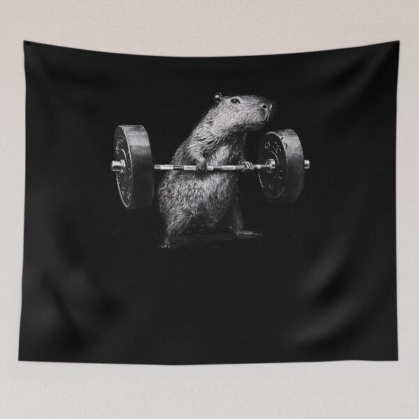 Item preview, Vintage Capybara Gym Workout Fitness Weightlifting Graphic designed and sold by Boutkimaewab.