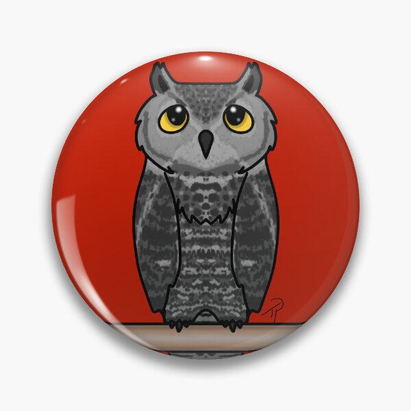 Item preview, Cute Grey Black Owl Perched Yellow Eyes designed and sold by lilpoltergeist.