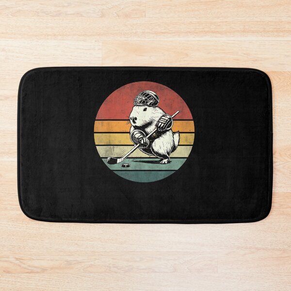 Item preview, Retro Capybara Playing Hockey Vintage Capybara Hockey Player designed and sold by Boutkimaewab.