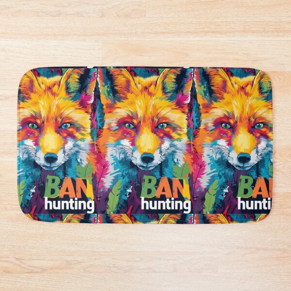 Item preview, Stop Animal Cruelty- Stand Against Cruelty with a Colorful Fox and Bold Ban Hunting Message designed and sold by OlfactoART Studio.
