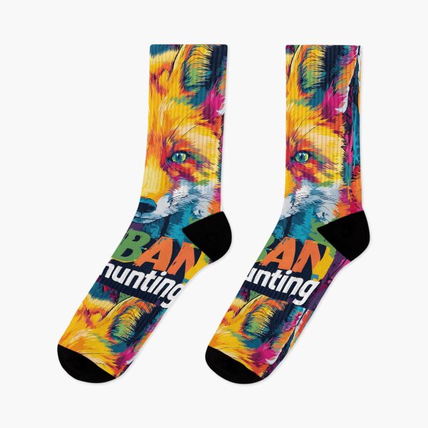 Item preview, Stop Animal Cruelty- Stand Against Cruelty with a Colorful Fox and Bold Ban Hunting Message designed and sold by OlfactoART Studio.