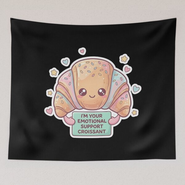 Item preview, Emotional Support Croissant – Cute Kawaii French Pastry Humor designed and sold by DavmaxDesign.