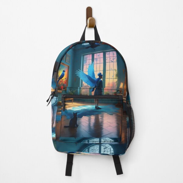 Item preview, Mystical study with blue wings and shadows designed and sold by KunstGeist.