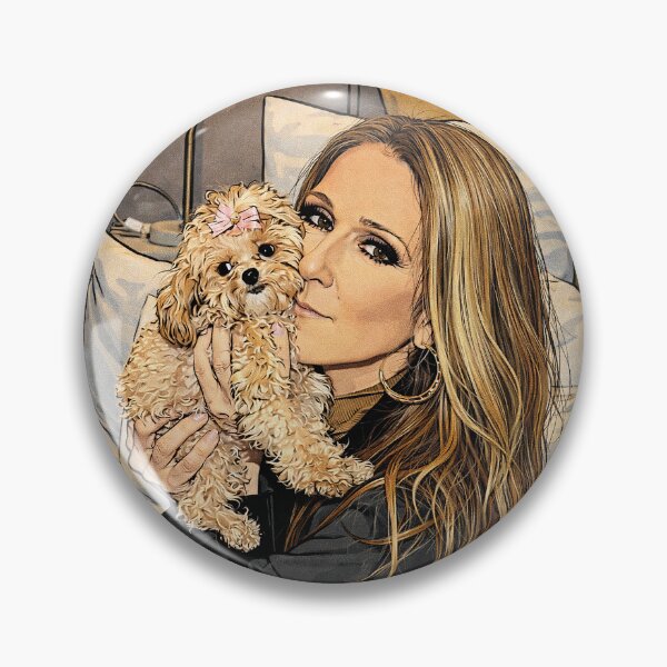 Item preview, Celine Dion and her dog Madison (fan art) designed and sold by PopCultureAndStuff.