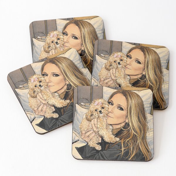 Item preview, Celine Dion and her dog Madison (fan art) designed and sold by PopCultureAndStuff.