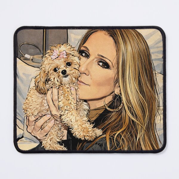 Item preview, Celine Dion and her dog Madison (fan art) designed and sold by PopCultureAndStuff.