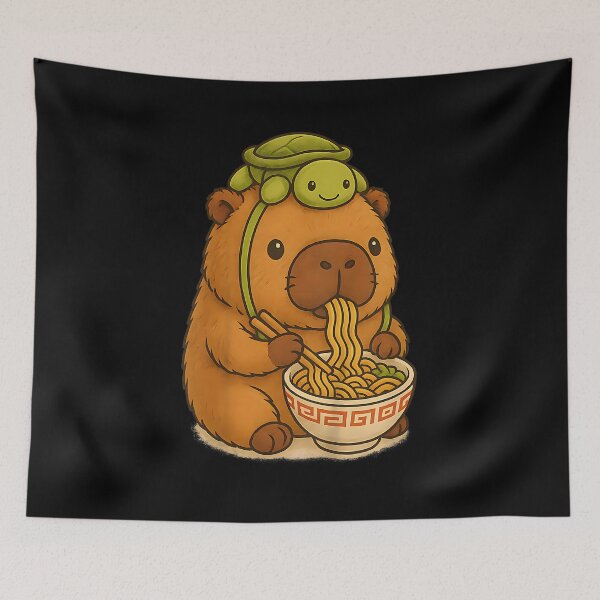 Item preview, Capybara Anime Ramen Turtle Funny Graphic Kawaii designed and sold by Boutkimaewab.