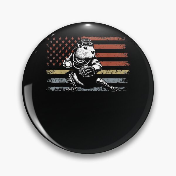 Item preview, Capybara Baseball Retro Usa Flag Capybara Catcher Baseball designed and sold by Boutkimaewab.