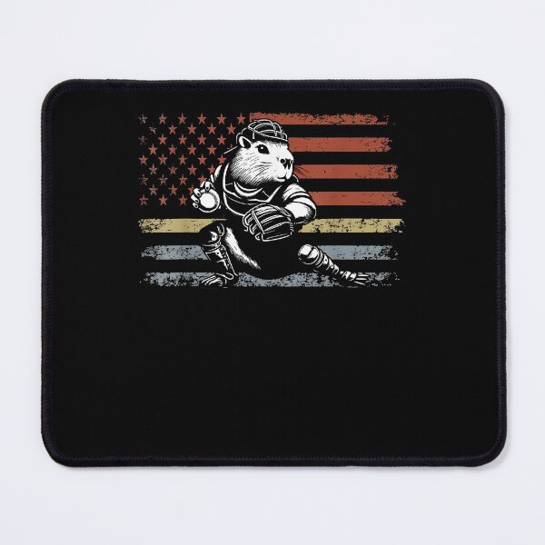 Item preview, Capybara Baseball Retro Usa Flag Capybara Catcher Baseball designed and sold by Boutkimaewab.