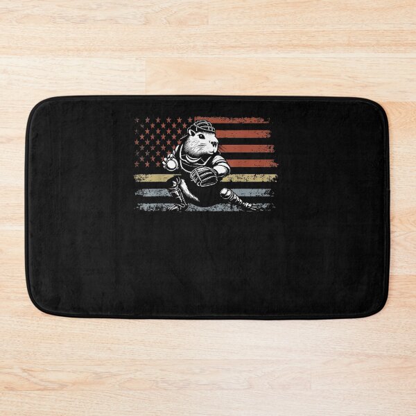 Item preview, Capybara Baseball Retro Usa Flag Capybara Catcher Baseball designed and sold by Boutkimaewab.