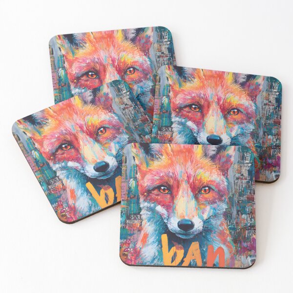 Item preview, Protect Wildlife and Animal Rights with a Vibrant Fox and Bold Ban Hunting Statement designed and sold by OlfactoART Studio.