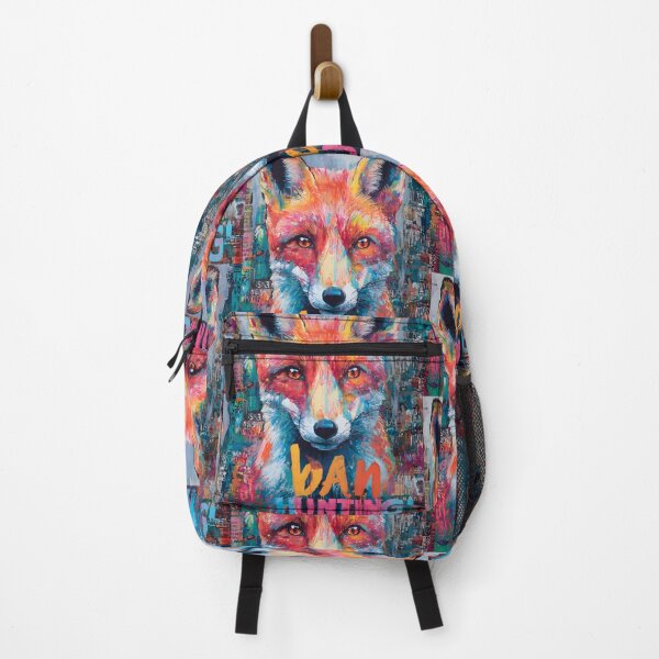Item preview, Protect Wildlife and Animal Rights with a Vibrant Fox and Bold Ban Hunting Statement designed and sold by OlfactoART Studio.
