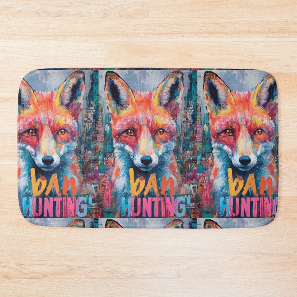 Item preview, Protect Wildlife and Animal Rights with a Vibrant Fox and Bold Ban Hunting Statement designed and sold by OlfactoART Studio.