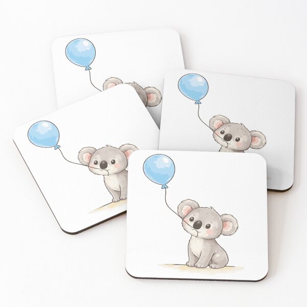 Item preview, Cute Baby Koala Holding Blue Balloon designed and sold by KaatsStyle.