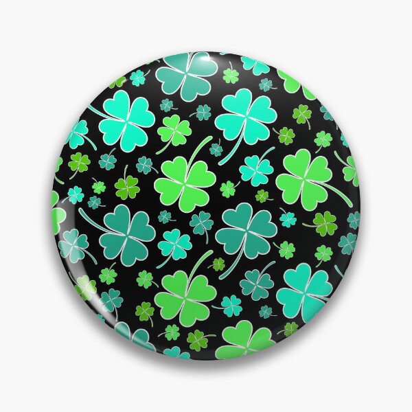Item preview, Cute Cartoon Shamrock Print on Black designed and sold by BeJolley.