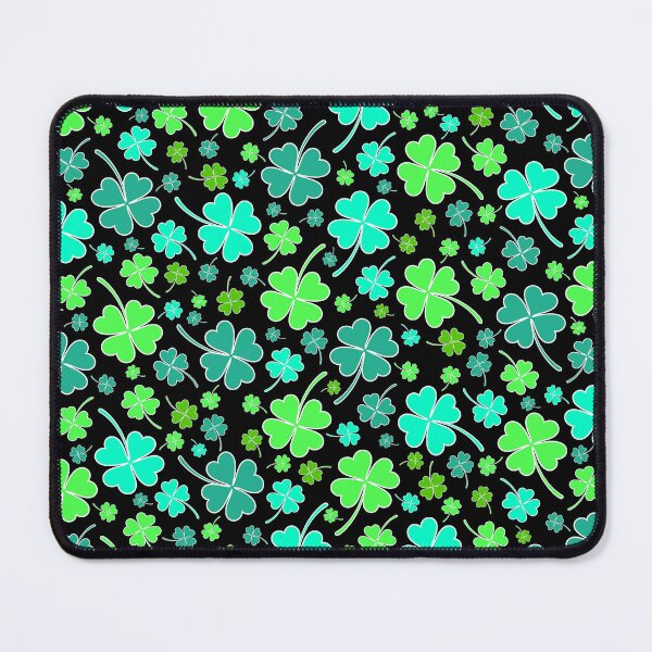 Item preview, Cute Cartoon Shamrock Print on Black designed and sold by BeJolley.