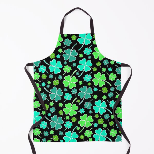 Item preview, Cute Cartoon Shamrock Print on Black designed and sold by BeJolley.