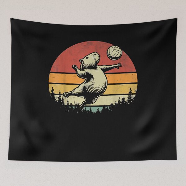 Item preview, Funny Capybara Sports Rodent Capybara Playing Volleyball designed and sold by Boutkimaewab.
