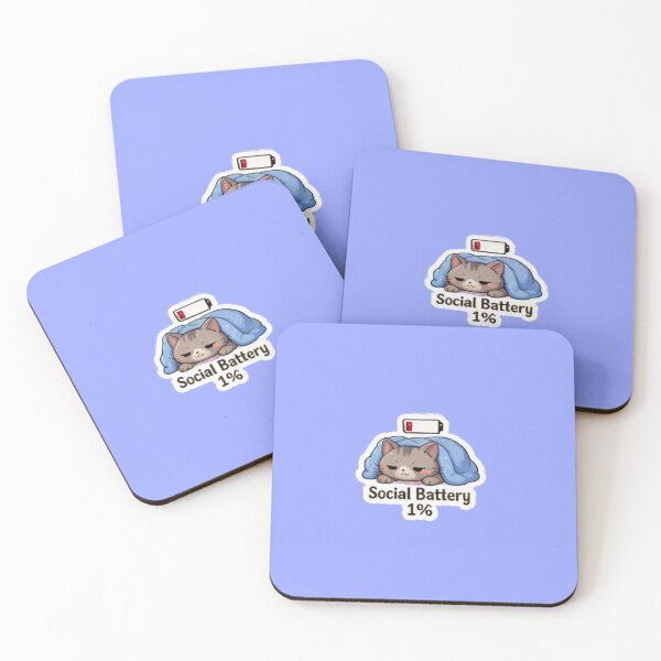 Item preview, Social Battery 1% Introvert Cat designed and sold by trippinimages.