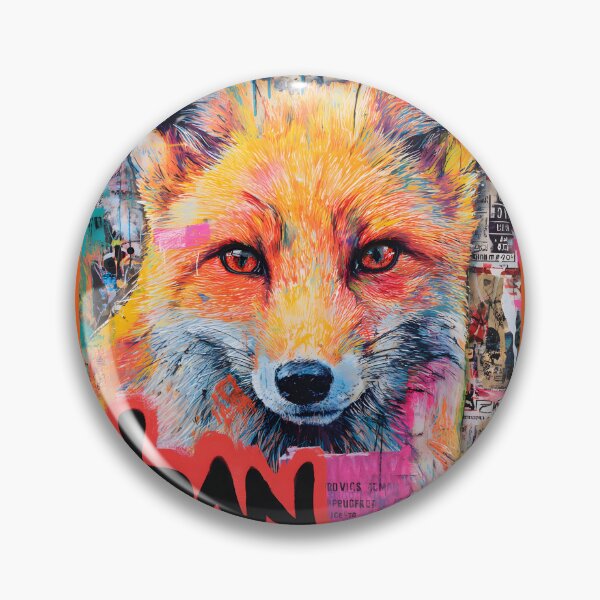 Item preview, Animal Rights Art- Defend Animal Rights with a Vibrant Fox in Bold Street Art Style and Ban Hunting  designed and sold by OlfactoART Studio.