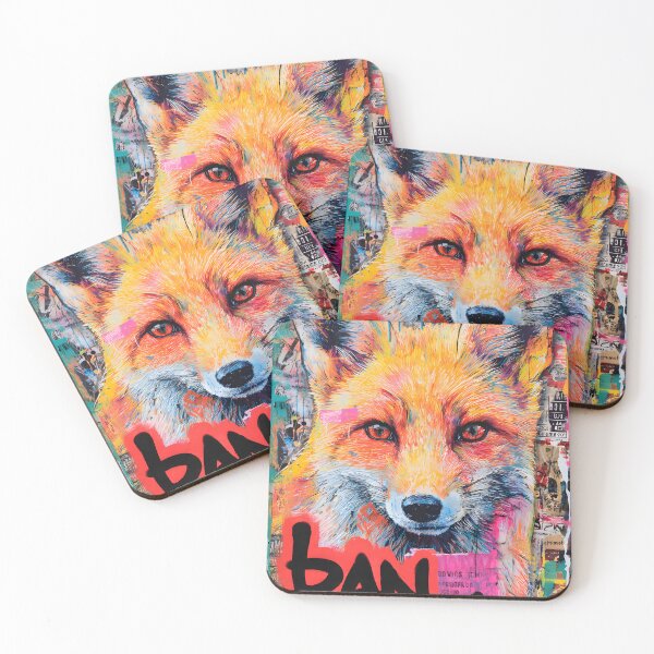 Item preview, Animal Rights Art- Defend Animal Rights with a Vibrant Fox in Bold Street Art Style and Ban Hunting  designed and sold by OlfactoART Studio.