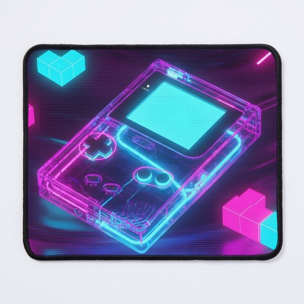 Item preview, Retro 90s Transparent Handheld Console - Neon Puzzle Blocks designed and sold by powersunlight.