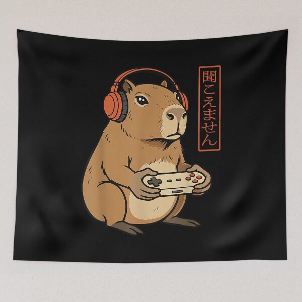 Item preview, Funny Capybara Gamer Art Men Boys Retro Japanese Video Game designed and sold by Boutkimaewab.