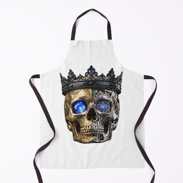 Item preview, Royal Steampunk Golden Skull - Sapphire Cybernetic Edition designed and sold by j0mj0ma.
