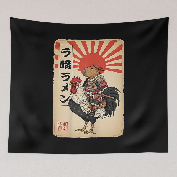 Item preview, Vintage Japanese Samurai Capybara Rooster Chicken Anime designed and sold by Boutkimaewab.