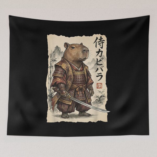 Item preview, Samurai Capybara Japanese Art Vintage Graphic Funny Animal designed and sold by Boutkimaewab.