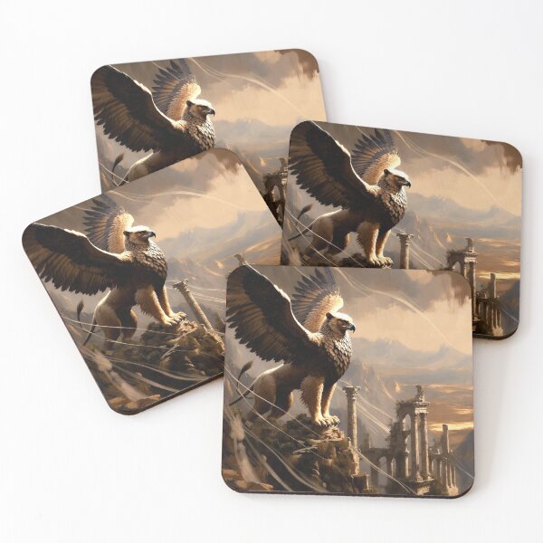 Item preview, Golden Mythic Griffin on the Cliff designed and sold by semenol.