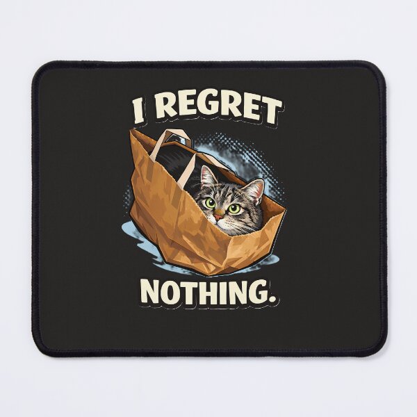 Item preview, Funny Cat In Paper Bag – I Regret Nothing Meme Cat for Cat Lovers designed and sold by Irysek.