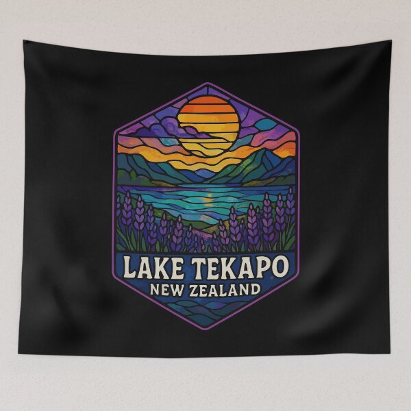 Item preview, Lake Tekapo Stained Glass Art Travel designed and sold by TomFrontierArt.