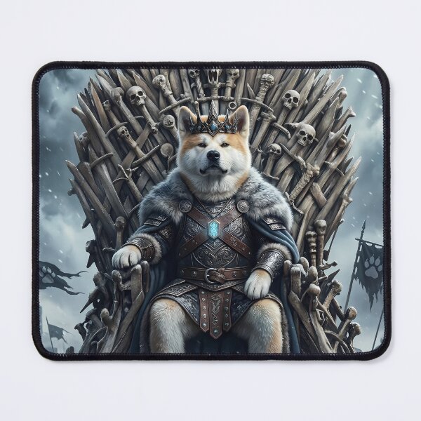 Item preview, Game of Bones – Akita King on the Bone Throne | Epic Fantasy Dog Parody designed and sold by Yassine Ardi.
