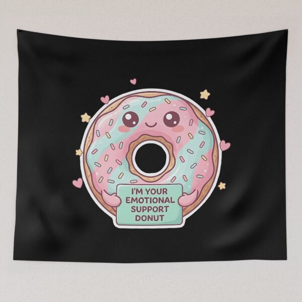 Item preview, Emotional Support Donut – Cute Kawaii Dessert Comfort Snack designed and sold by DavmaxDesign.