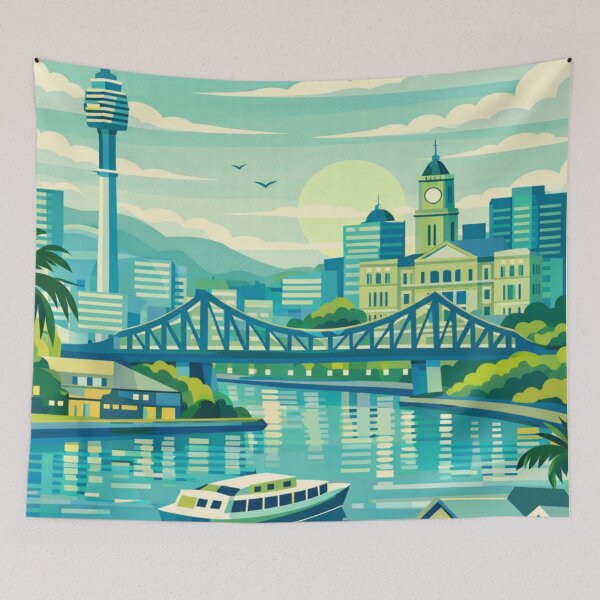 Item preview, Brisbane - Illustration Postcard designed and sold by MatthewHeights.