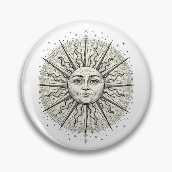 Item preview, Mystical Vintage Sun with Human Face – Antique Engraving Illustration designed and sold by HOODYBUDSTYLES.