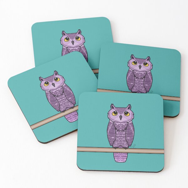 Item preview, Cute Purple Owl Perched Yellow Eyes designed and sold by lilpoltergeist.