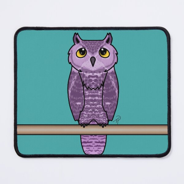 Item preview, Cute Purple Owl Perched Yellow Eyes designed and sold by lilpoltergeist.