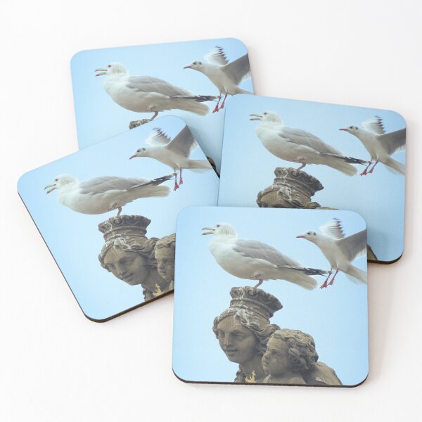 Item preview, Flight of Serenity: Seagulls and a Saint Statue designed and sold by Vision By Luca Spoo.