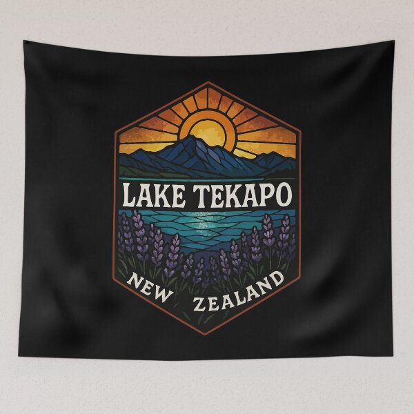 Item preview, Lake Tekapo New Zealand Stained Glass designed and sold by TomFrontierArt.