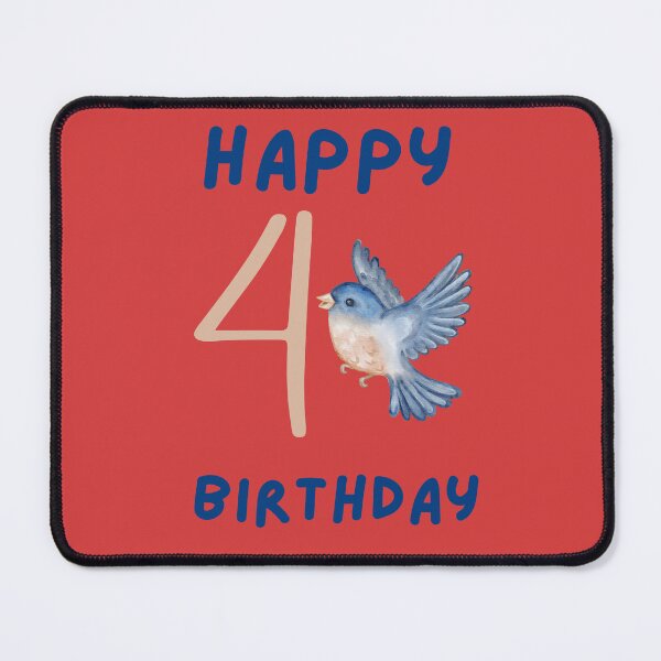 Item preview, Sweet Watercolor Blue Bird 4th Birthday designed and sold by Elly for Design (Power of Creation).
